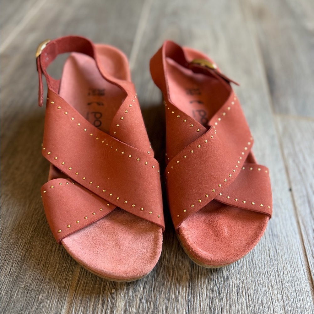 Papillio Birkenstock Samira Riveted Wedge Sandals Nubuck EU 37/38